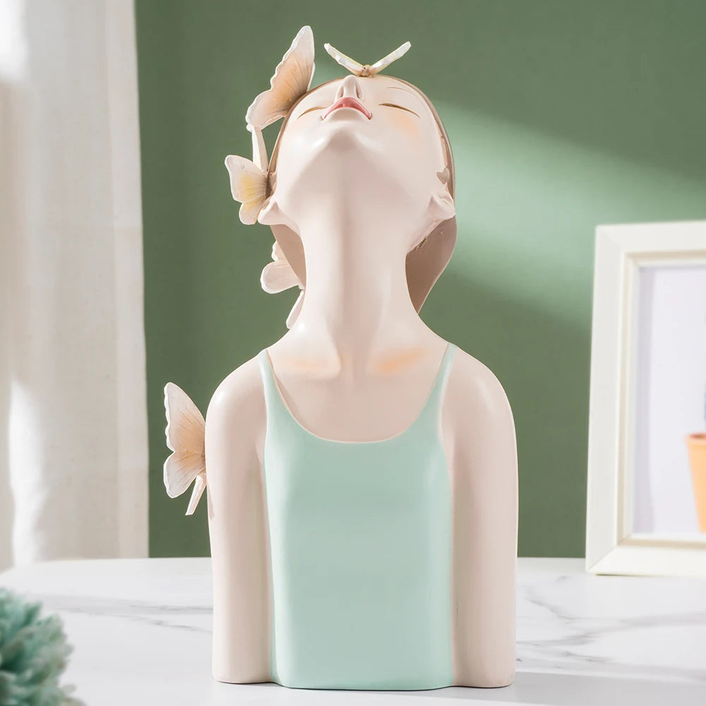 Butterfly Girl Sculptures Teens Pink Room Interior Fairy Garden Decor Bedroom Design