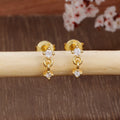 1PC Mini Zircon Stainless Steel Minimal Earrings Little Ear Studs