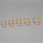 2PCS Stainless Steel Minimal Hoop Earrings Zirconia Small Huggie Thin