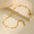 Italian Horn Satellite Chains Bracelet for Women, Stainless Steel Thin Link, Nickel-free Hypoallergenic Jewelry Gifts