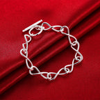 Twisted Circle Chain Bracelet 925 Sterling Silver Luxury Fashion Lovers Gift