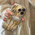 Golden Horse Diamond Print Case for Samsung Galaxy S25 S24 Ultra S23 FE A56