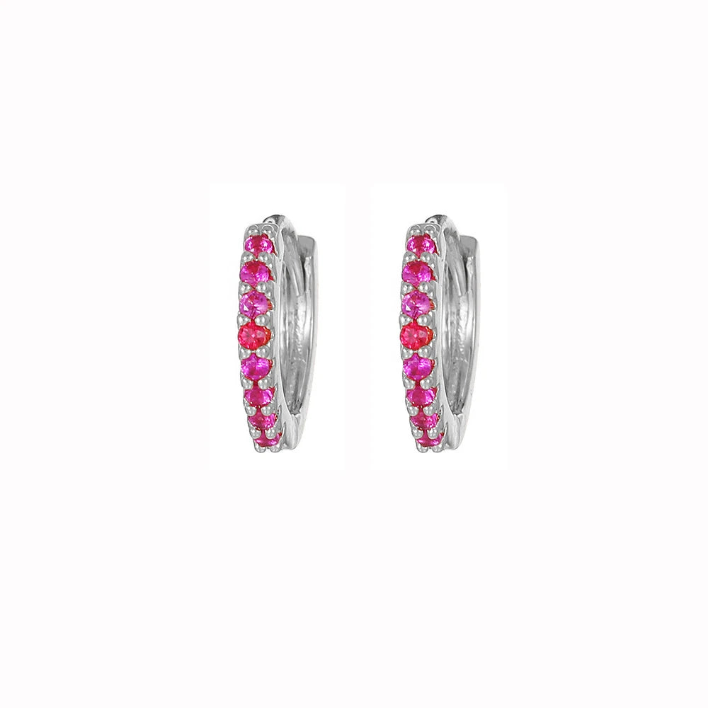 Cubic Zirconia Water Drop Hoop Earring Stainless Steel Geometry