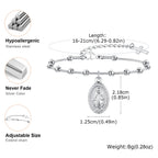 18k Gold Plated Virgin Mary Bracelet Gold Plated, Rosary Bead Cross Bracelets For Women, Stainless Steel Faith Jewelry