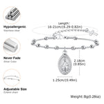 18k Gold Plated Virgin Mary Bracelet Gold Plated, Rosary Bead Cross Bracelets For Women, Stainless Steel Faith Jewelry