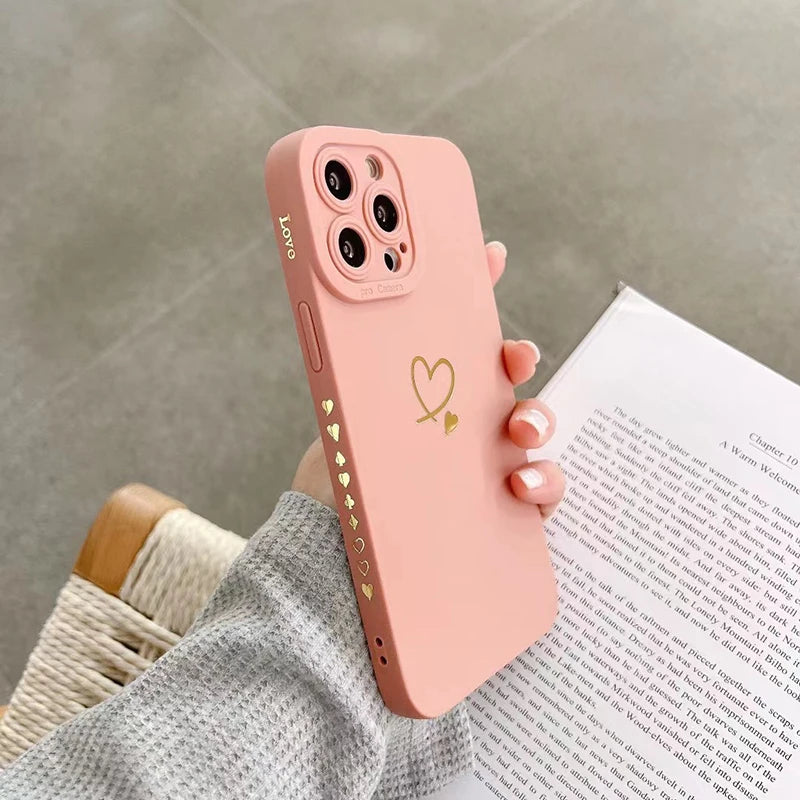 Colourful Love Heart Case for iPhone 17 16 15 14 13 12 Pro Max