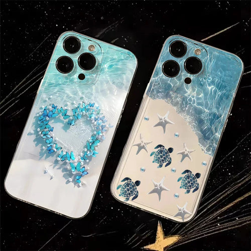 Ocean Butterfly Turtle Case for Samsung Galaxy A16 A55 A35 S25 S24 S23 Ultra