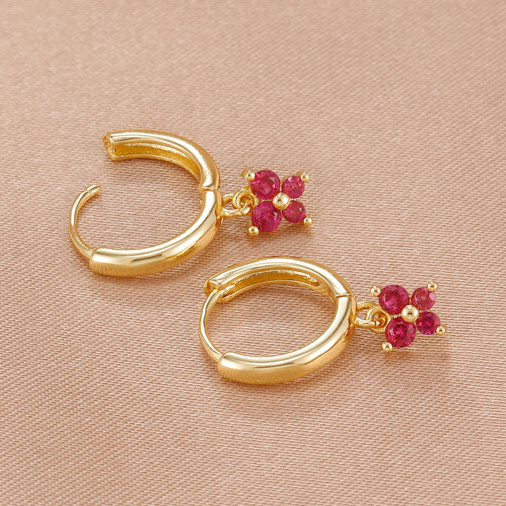 1 Pair Fashion Stainless Steel Zircon Butterfly Pendant Earrings Helix