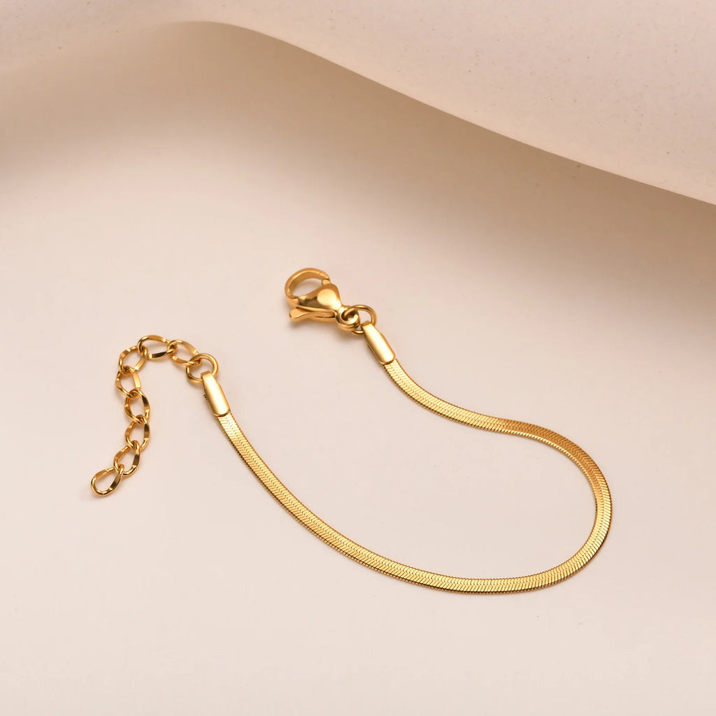 Snake Chain Bracelets for Little Girls 12cm-15cm, Hypoallergenic Non Tarnish Stainless Steel Adjustable Link