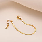 Snake Chain Bracelets for Little Girls 12cm-15cm, Hypoallergenic Non Tarnish Stainless Steel Adjustable Link