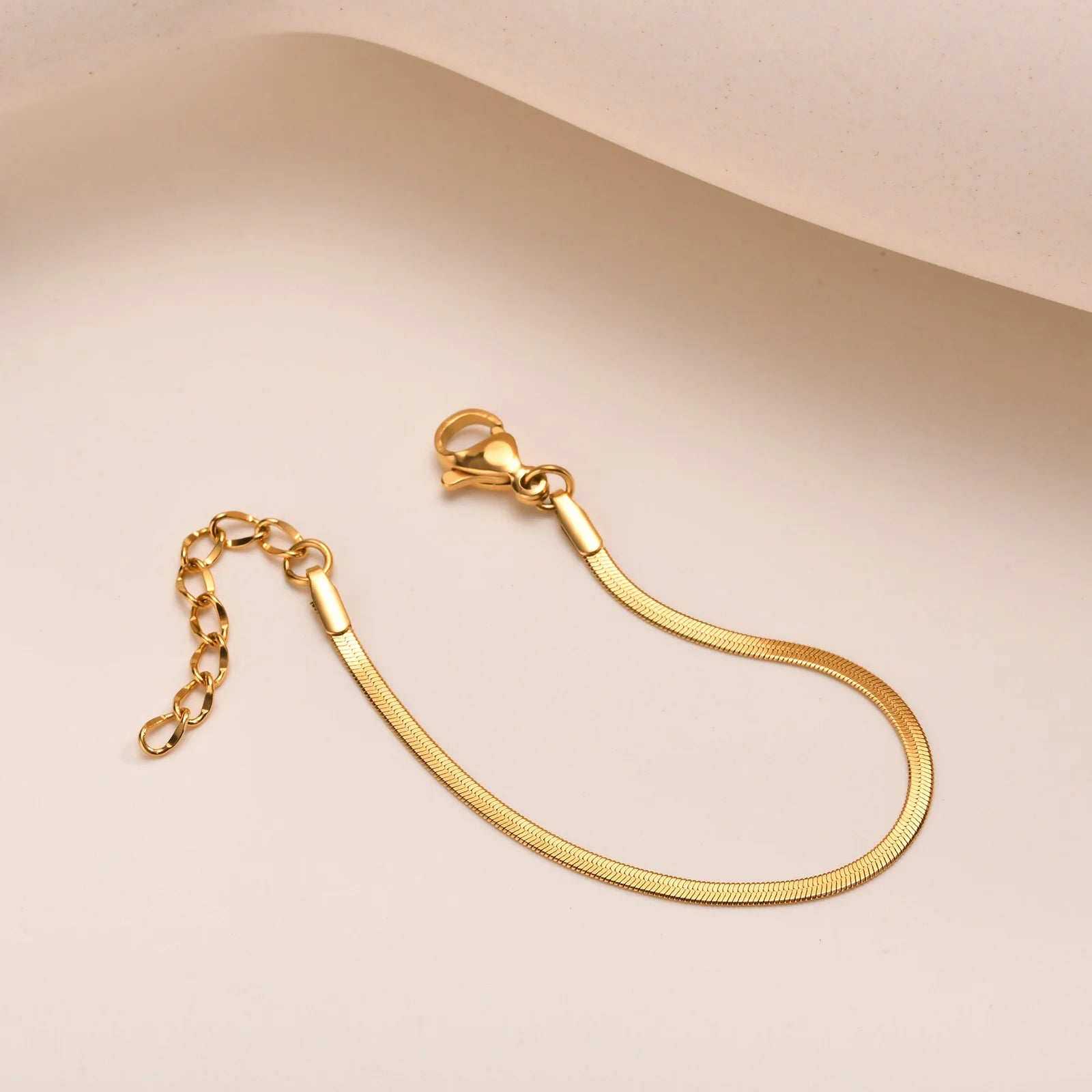 Snake Chain Bracelets for Little Girls 12cm-15cm, Hypoallergenic Non Tarnish Stainless Steel Adjustable Link