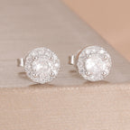 2PCS Fashion Geometry Zirconia Twinkle Star Stud Earrings Shinny