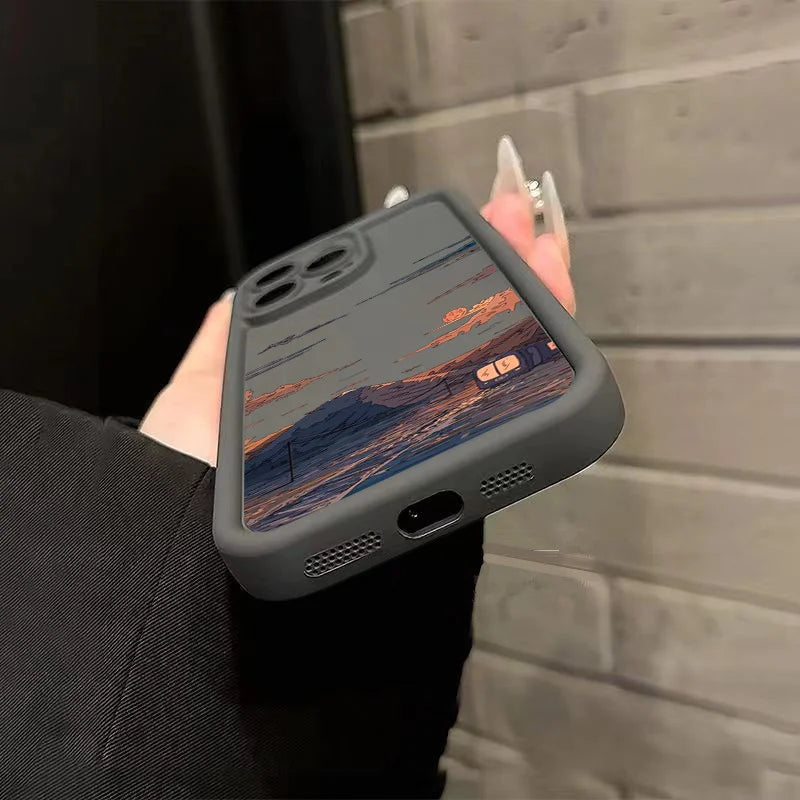 Mountain Cloud Silicon Case for iPhone 17 16 15 14 13 12 11 Pro Max Plus Air
