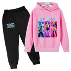Kids Kpop Demon Hunters Anime Print Hoodie & Pants Tracksuit 2-13 Years