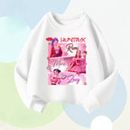 K-pop Girls Casual Sweatshirt O-Neck Long Sleeve Cartoon Print Pullover