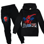 Kids Spiderman Print Hoodie & Pants Suit Boys Girls Casual Clothing Set