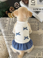 Dog Skirt for Small Dogs, Chic Puppy Dress with Simple Bow, Cute Cat Vest Dress Fashion Pet Clothes for Spring