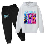 Kids Kpop Demon Hunters Anime Print Hoodie & Pants Tracksuit 2-13 Years