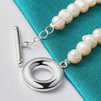 20cm Natural Freshwater Pearl Beaded Bracelet 925 Sterling Silver Women