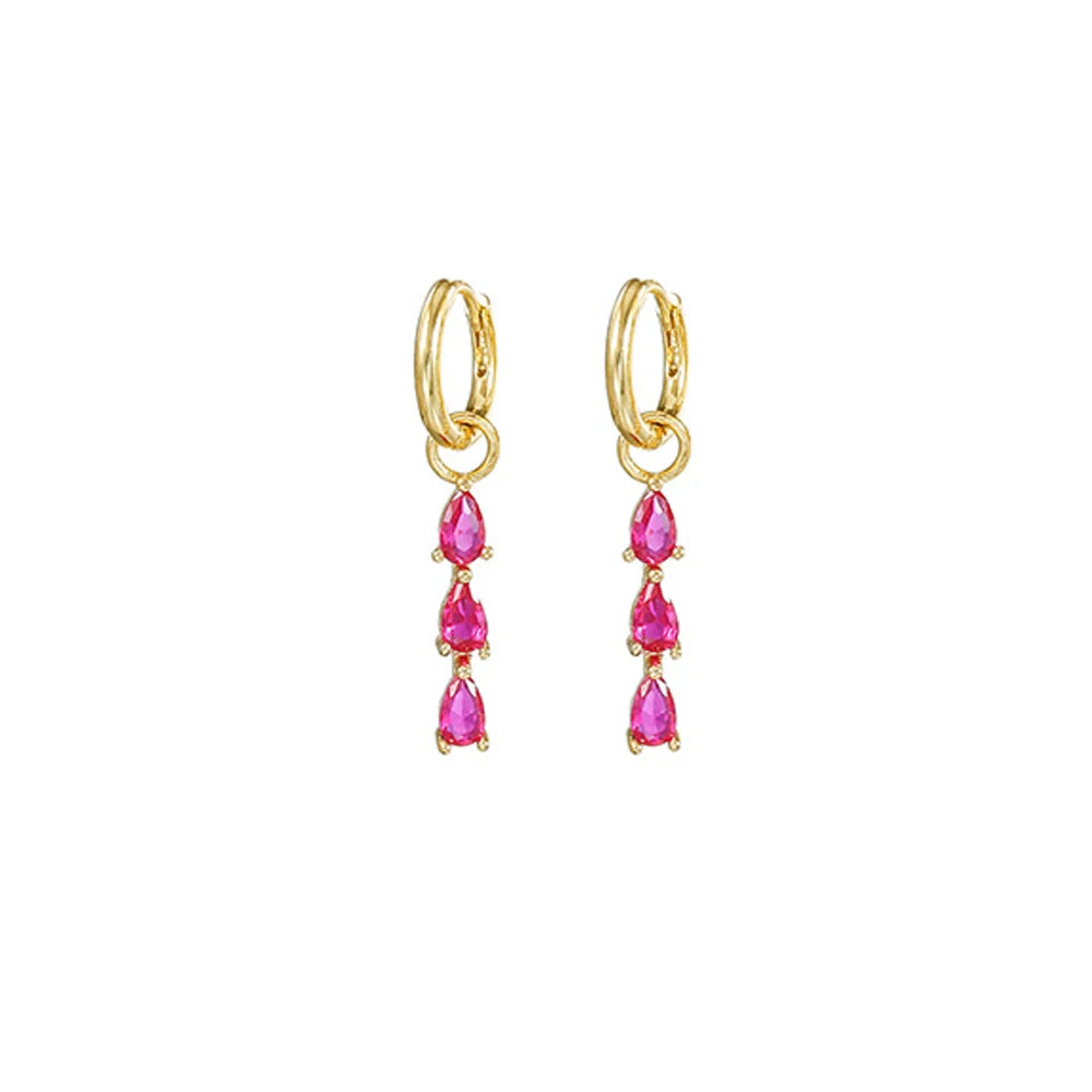 New Design Stainless Steel Water Drop Dangle Earrings Multicolor