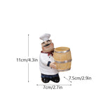 Chef Figure Collections Paper Holder Sculpture Dinner Table Kitchen Decoration