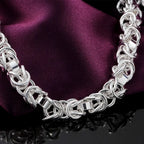925 Sterling Silver Classic Circle Chain Bracelet Men Women Wedding Gift