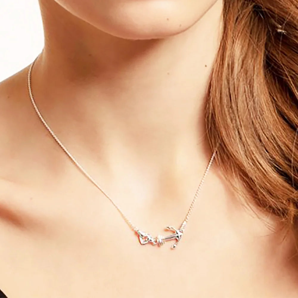 Love Anchor and Heart Necklace 925 Sterling Silver Romantic Jewellery Gift