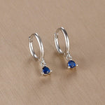 Simple Multicolor Stone Gold Colour Metal Small Dangle Earring