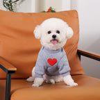 Winter Warm Small Dog Clothes Hoodie Cute Love Medium Cat Sweater for Taddy Yorkshire Thickened Cute Puppy Clothes Accessories