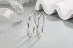 925 Sterling Silver 3mm Thick Hoop Earrings Women 3.5/5/6cm Luxury Jewellery