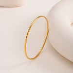 Women Bangle Bracelet Stainless Steel, 18k Gold Plated 2mm Stackable Glossy Thin Jewelry