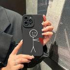 Cartoon Matchman Heart Case for Samsung S25 S24 S23 S22 Ultra A16