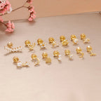 1PC Stainless Steel Star Moon Cartilage Piercing 18K Gold Plated