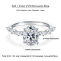 2CT Full Moissanite Engagement Ring Oval Marquise Cut Diamond 925 Sterling Silver GRA Certified