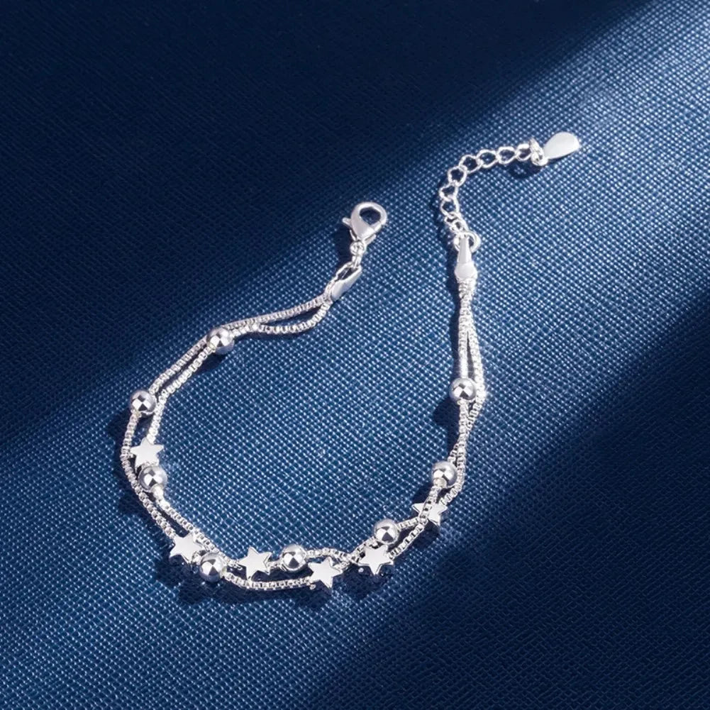 20cm Original Luxury Charm Chain Bracelet 925 Sterling Silver Wedding Jewelry