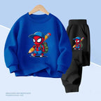 Spiderman Print Kids Hoodie & Pocket Long Pants 2pcs Sweatshirt Clothing Set
