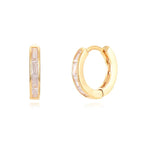 2022 Stainless Steel Zircon Square Chain Hoop Earrings Small Pendant
