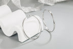 925 Sterling Silver 3mm Thick Hoop Earrings Women 3.5/5/6cm Luxury Jewellery