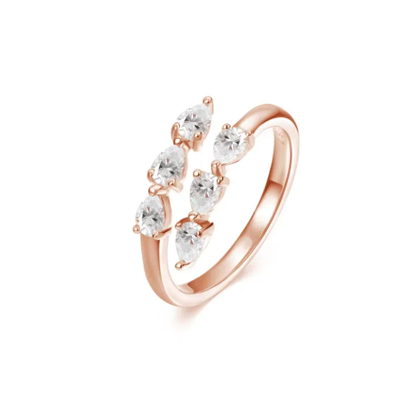 Full Moissanite Diamond Wedding Ring 18K White Gold Plated 925 Silver Band