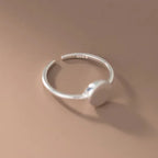 925 Sterling Silver Smooth Surface Round Open Ring Wedding Female Luxury Jewellery