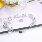 Charm Beads Chain Bracelet 925 Sterling Silver Women Wedding Gorgeous Jewelry
