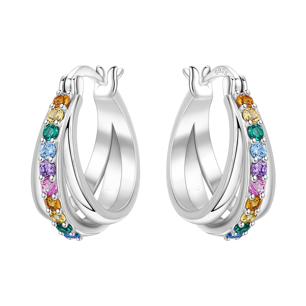 925 Sterling Silver Classic Multi Ring Drop Earrings Elegant Birthday Jewellery
