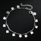 LOVE Heart Card Chain Bracelet 925 Sterling Silver Fashion Christmas Gift