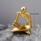 Nordic Abstract Reading Book Statue Resin Figurine Office Desktop Handmade Crafts