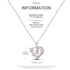 925 Sterling Silver Luminous Firefly Heart Shaped Zircon Pendant Necklace For Women Fashion Anniversary Birthday Jewelry Gifts