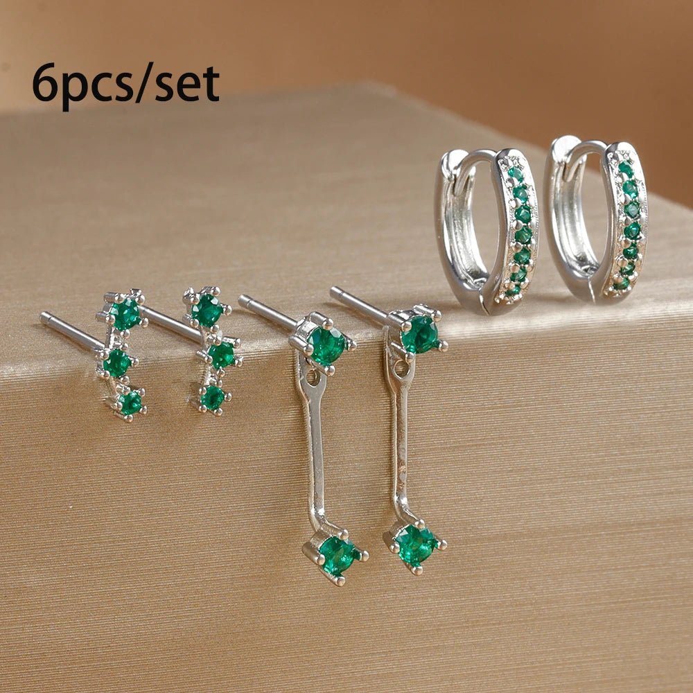3 Pairs S925 Needle Minimalist Earrings Set Hoop Ear Climber Stack
