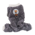 Warm Dog Pajamas Plush Onesie Small Dog Jumpsuit with Belly Warmer Winter