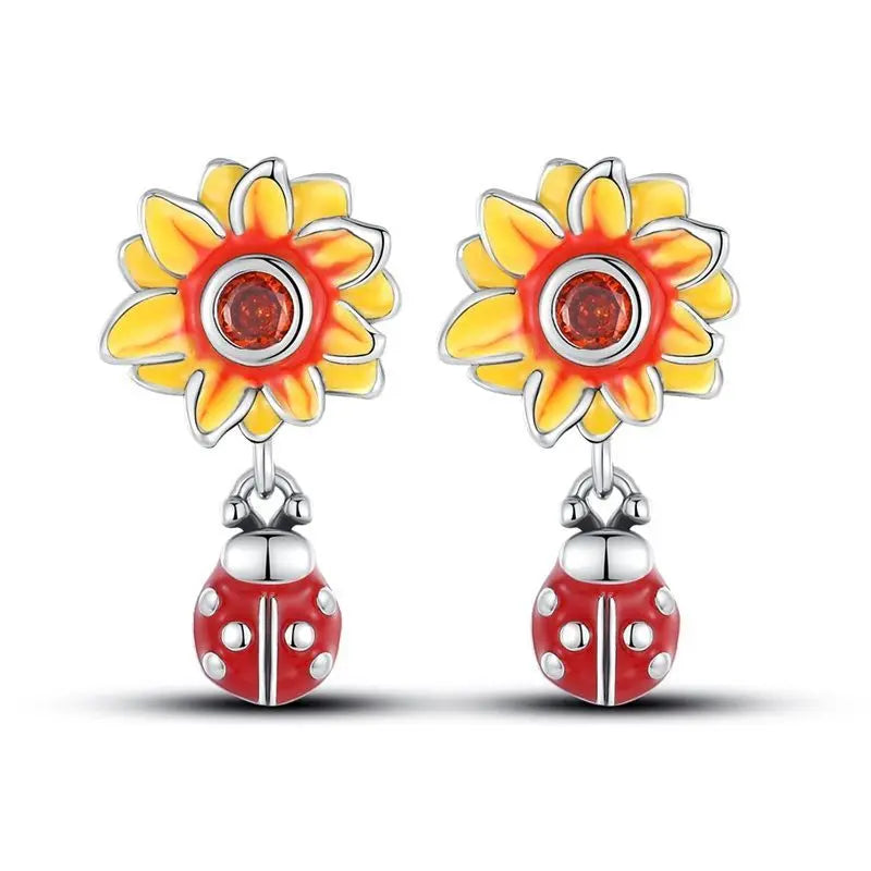 925 Sterling Silver Cute Bees Insects Stud Earrings Exquisite Birthday Gift