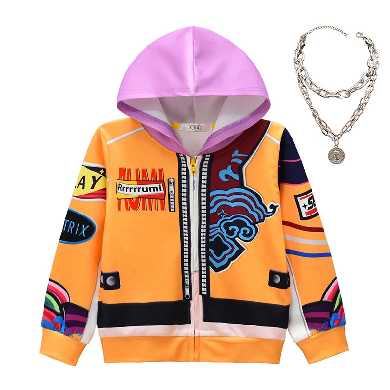 Kids Kpop Demon Hunter Hoodie and Pants Set Fashion Girls Casual Clothing