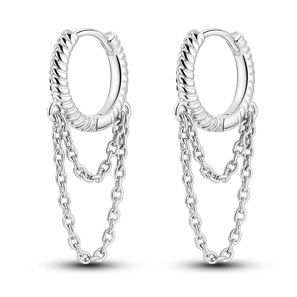 925 Sterling Silver U-shaped Simple Versatile Hoop Earrings Jewellery Gift